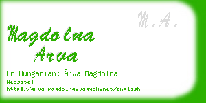 magdolna arva business card
